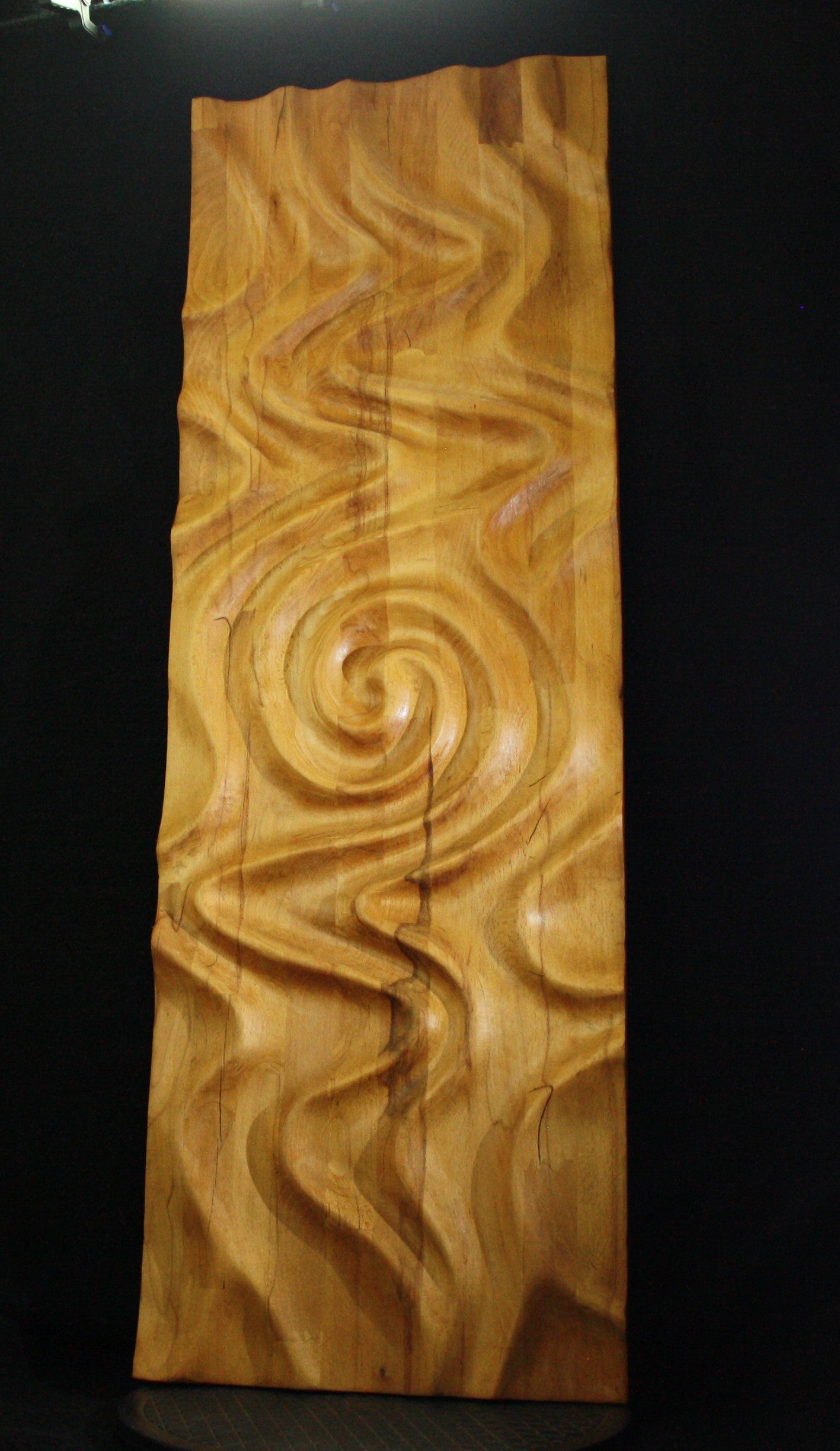 Wellen. Handgefertigte Wandpanorama aus Holz. Buche massiv. 1200 x 400 x 40. Holzskulptur, Skulpturen aus Holz, Wohnzimmer Dekor aus Holz