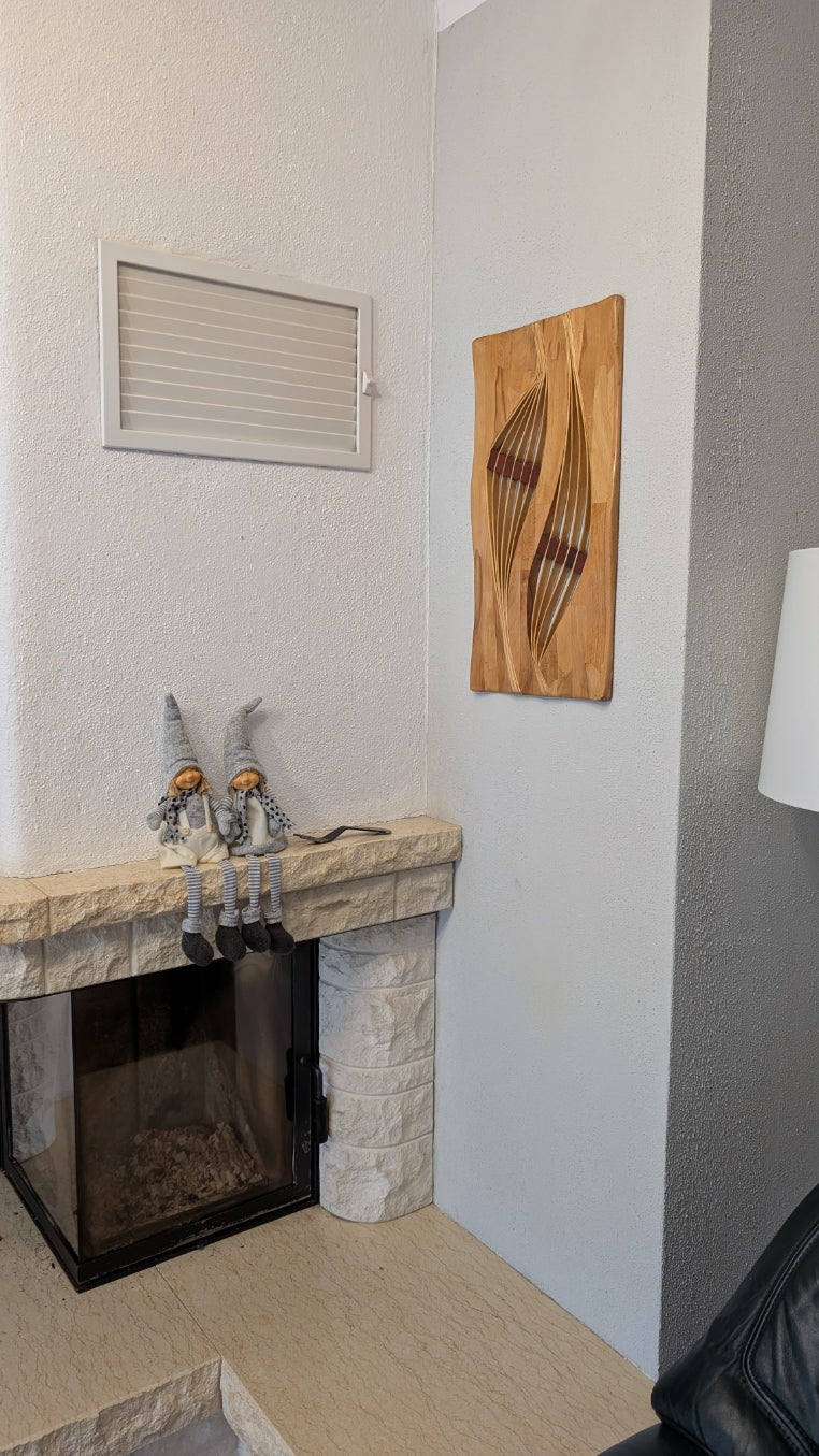 Blätter Handgefertigte Wand Skulptur aus Buche.