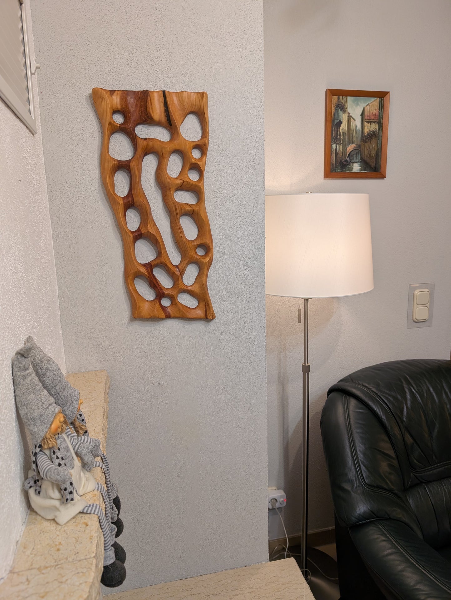 Handgefertigte Wand Skulptur aus Holz. Kirschbaum massiv 60 x 30 x 4, Holzskulptur, Skulpturen aus Holz, Wandskulptur, Wohnzimmer Dekor,
