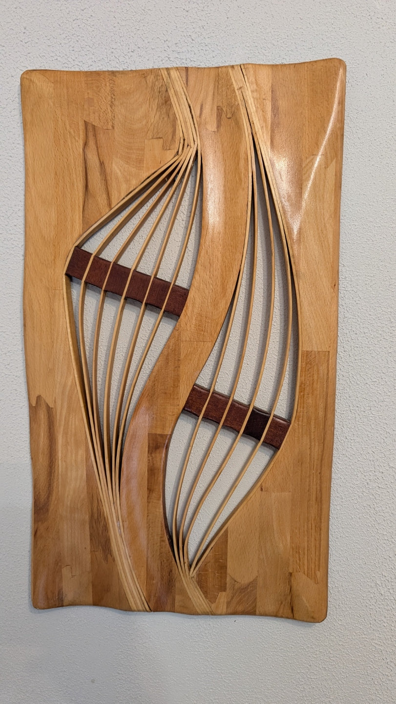 Blätter Handgefertigte Wand Skulptur aus Buche.