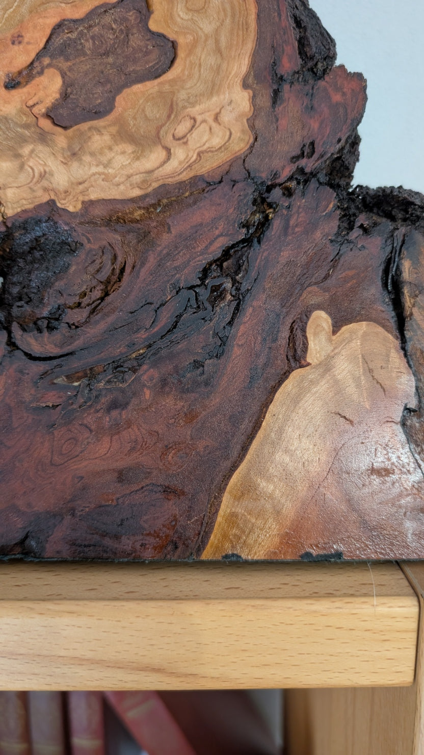 Handgefertigte Uhr aus Holz. Kirschbaum massiv 55 x 25 x 3, Wohnzimmer Dekor