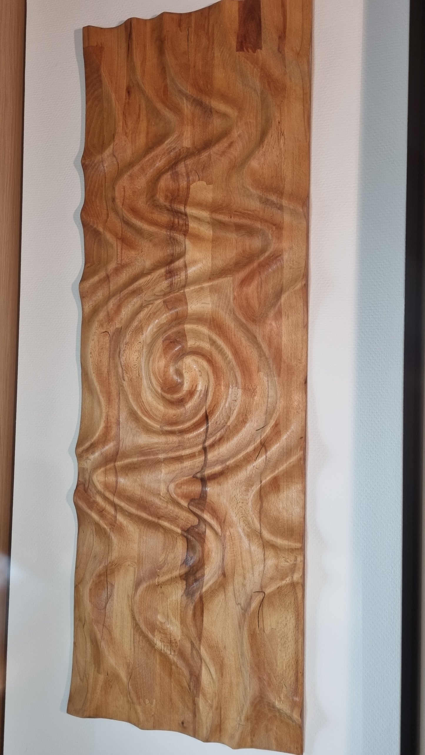 Wellen. Handgefertigte Wandpanorama aus Holz. Buche massiv. 1200 x 400 x 40. Holzskulptur, Skulpturen aus Holz, Wohnzimmer Dekor aus Holz