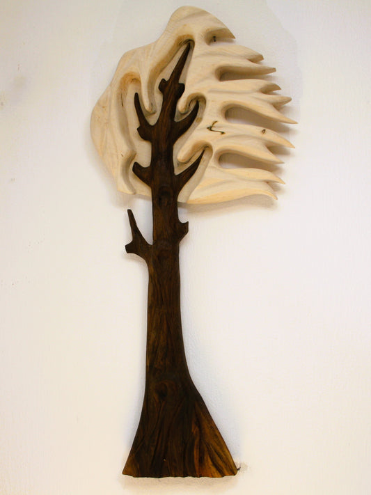 Wandkunst Baum der Hoffnung | Lebensbaum Wanddeko Holz | Walnuss Linde Massiv | Symbolische Kunst | Geschenk Familie