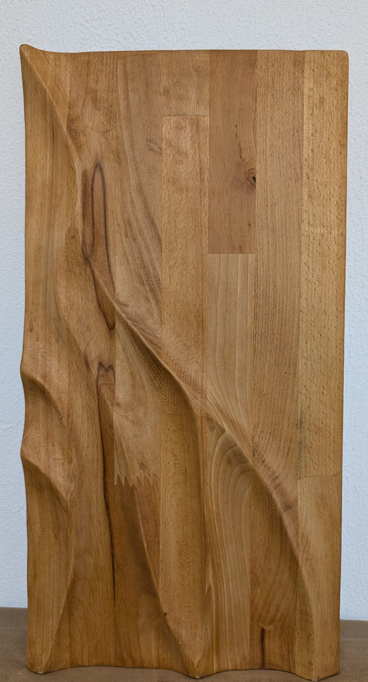 Relief. Handgefertigte Wand Skulptur aus Buche.