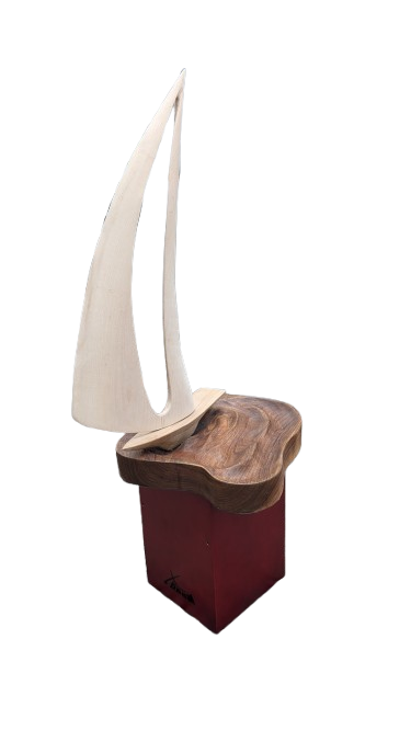 Segelboot Holzskulptur. abstract  wood art . abstract wood sculpture, hand carved wood figure