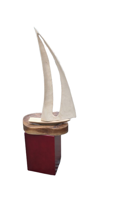 Segelboot Holzskulptur. abstract  wood art . abstract wood sculpture, hand carved wood figure
