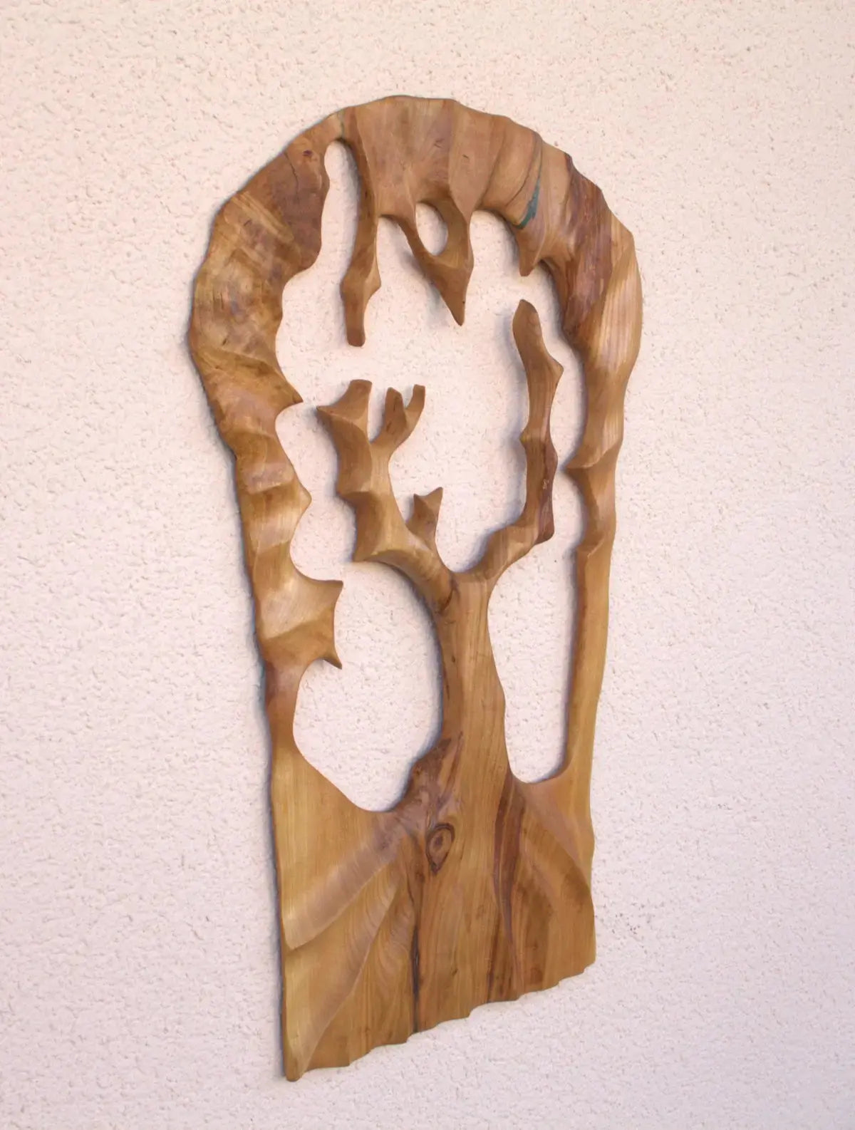 Baum. Help.Wandskulptur Kirschbaum 80x40cm | Abstrakte Wandkunst XXL Massivholz | Handgefertigt | Wohnzimmer Deko | Premium Holzkunst Mein Shop