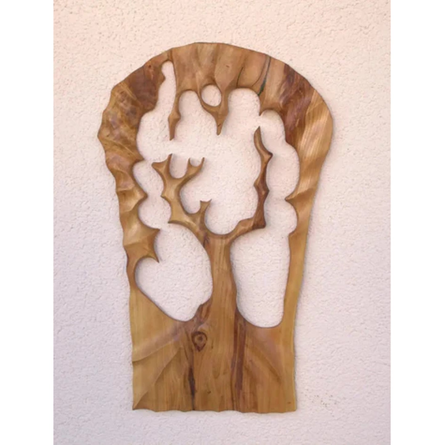 Baum. Help. Wandskulptur Kirschbaum 80x40cm. Abstrakte Wandkunst  Massivholz