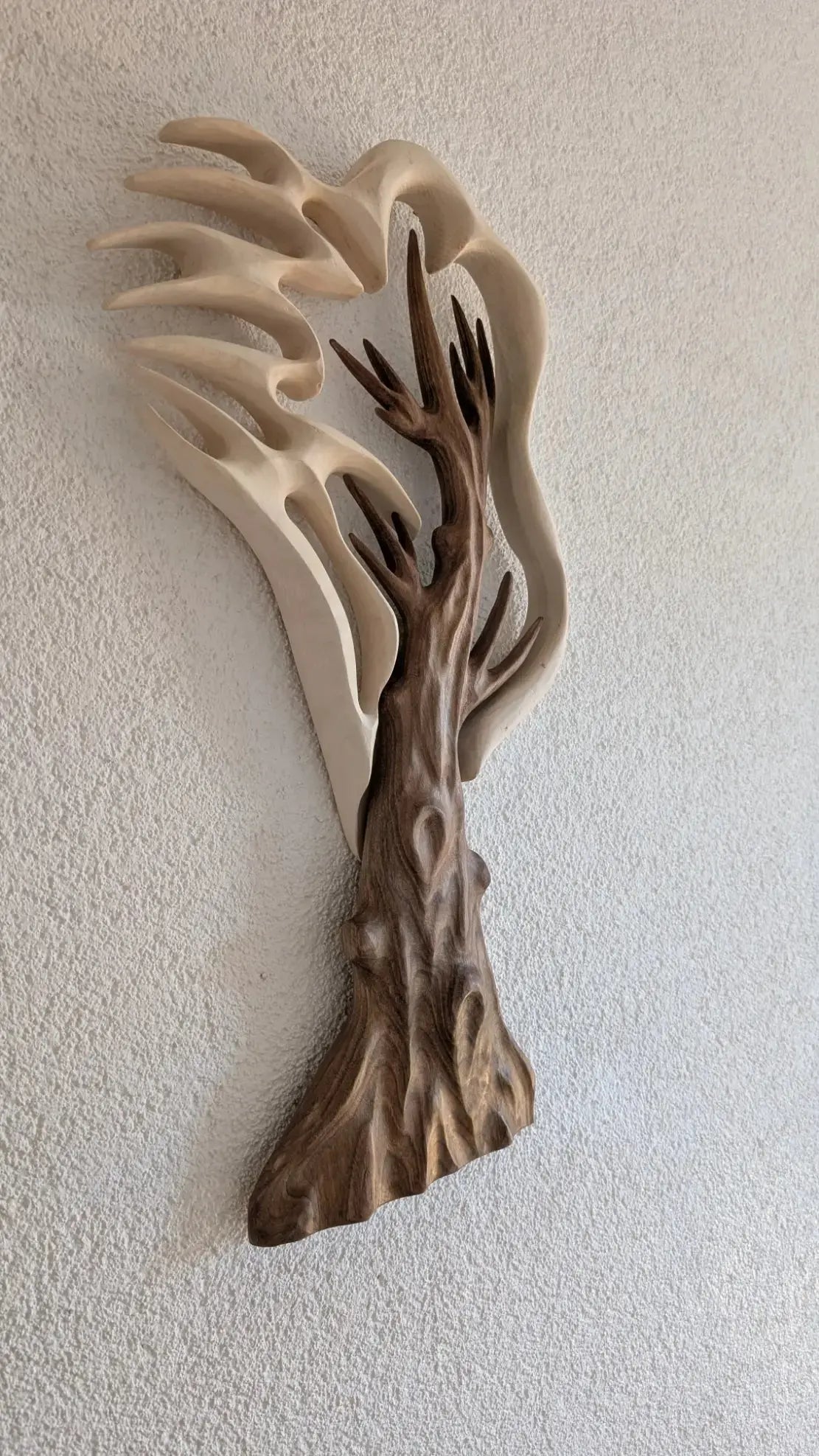 Baum im Sturm  Wanddeko Holz  Linde- Walnuss Massiv Mein Shop