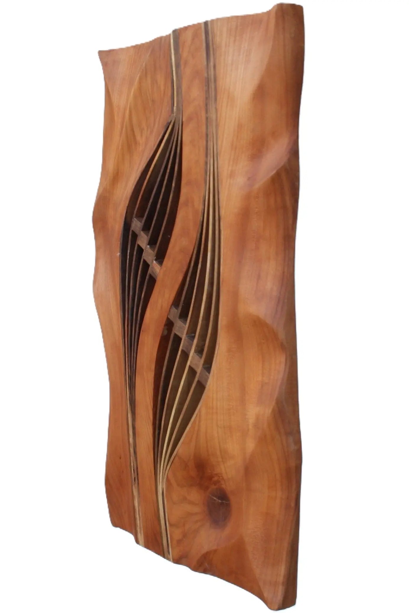 Wanddekoration Harfe Kirschbaum abstrakt modern handgeschnitzt