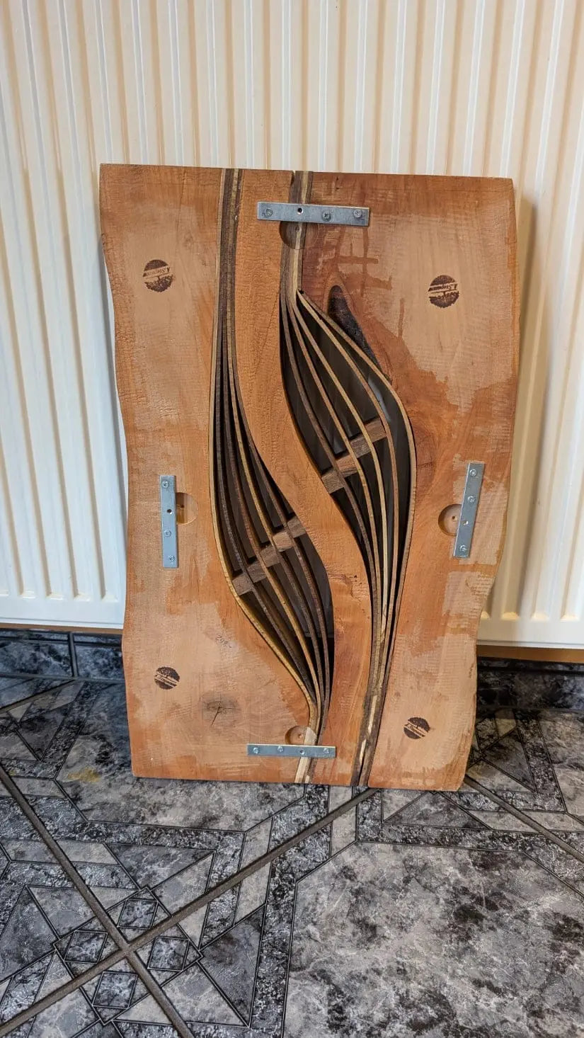 Wanddekoration Harfe Kirschbaum abstrakt modern handgeschnitzt