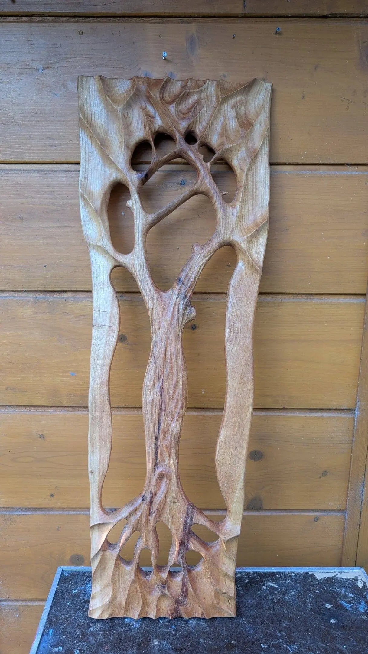 Tree of Life Wanddekoration Kirschbaum XXL handgeschnitzt