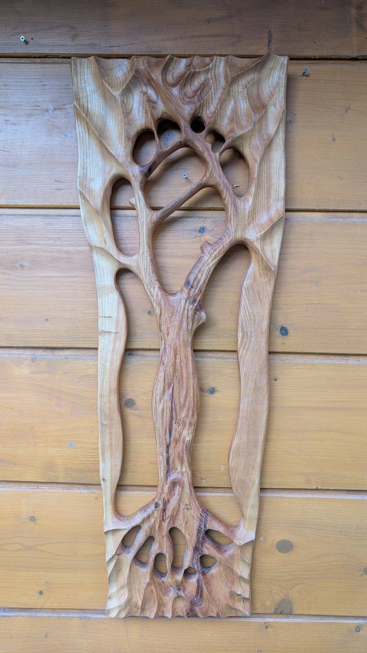 Tree of Life Wanddekoration Kirschbaum XXL handgeschnitzt