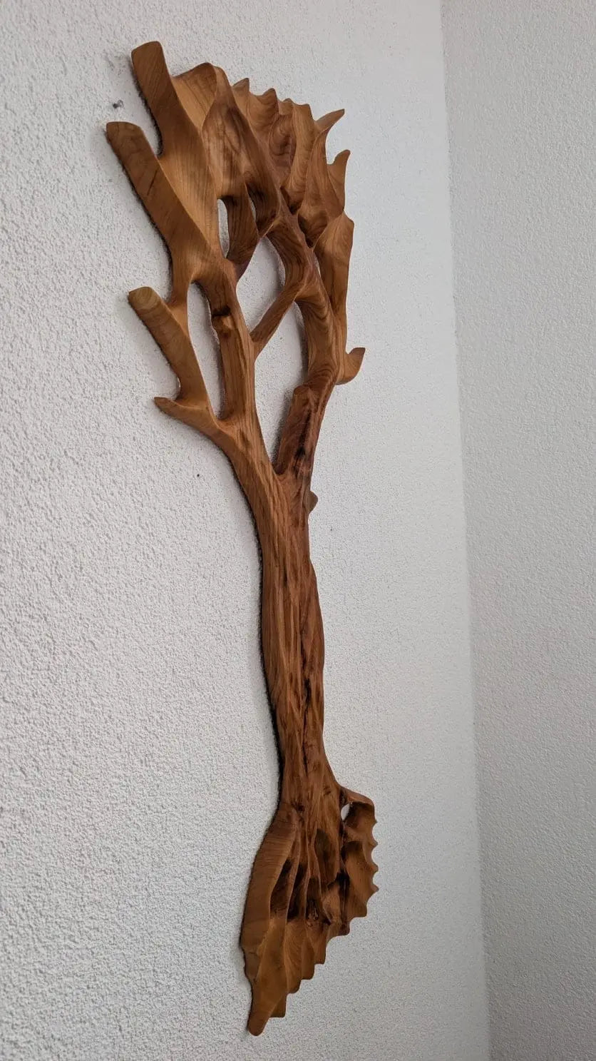Tree of Life Wanddekoration Kirschbaum XXL handgeschnitzt