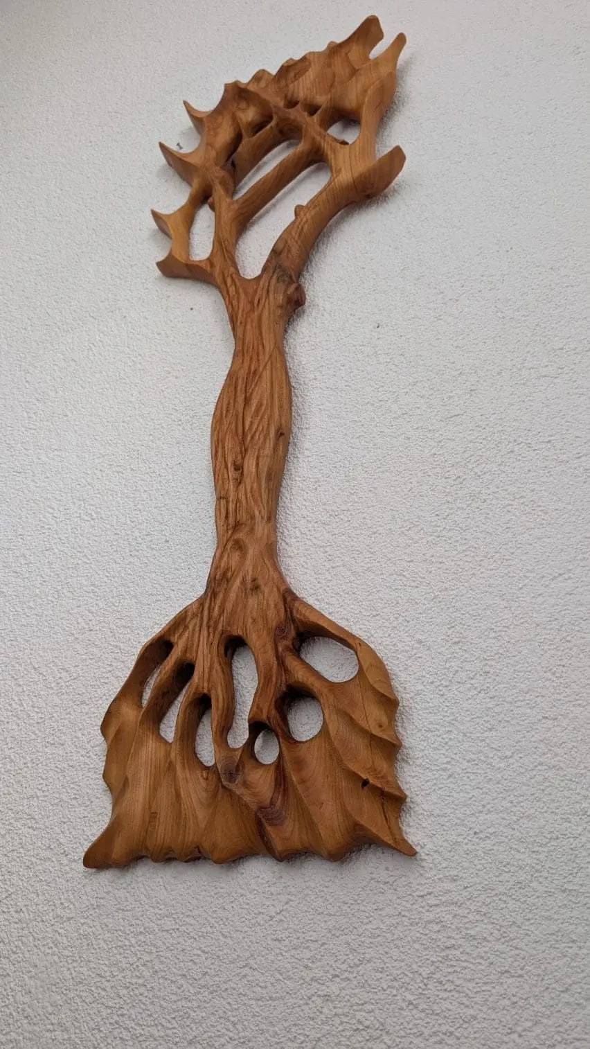 Tree of Life Wanddekoration Kirschbaum XXL handgeschnitzt