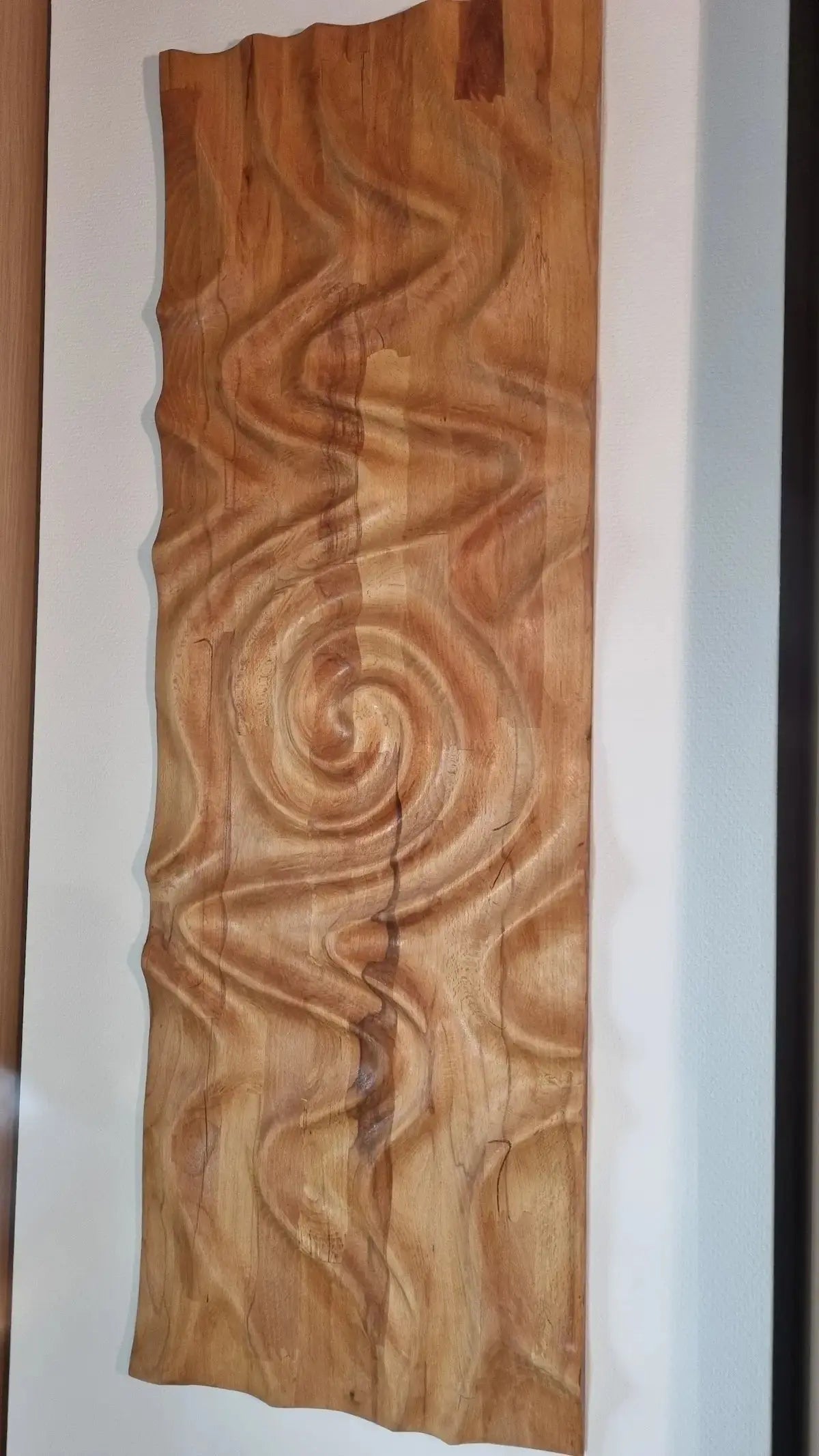 Wandpanorama Holz Buche 120cm | Handgefertigte Wandkunst Massiv | Moderne Skulptur XXL | Wohnzimmer Deko | Unikat Buche . 1200 x 400 x 40. Mein Shop