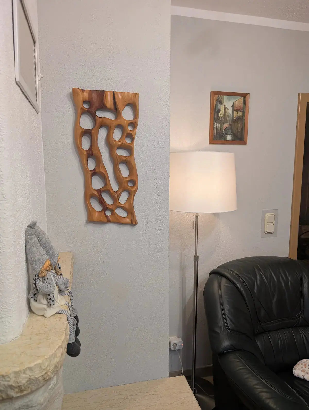Netz Kirschbaum 60x30cm | Abstrakte Wandkunst Massivholz | Handgefertigt | Wohnzimmer Deko | Moderne Holzkunst Mein Shop