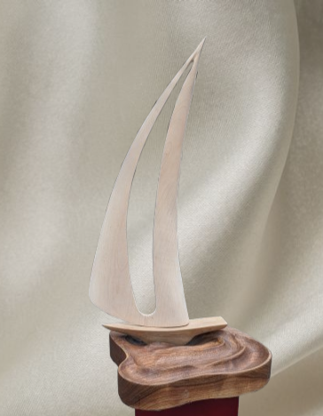 Segelboot Holzskulptur. abstract  wood art . abstract wood sculpture, hand carved wood figure